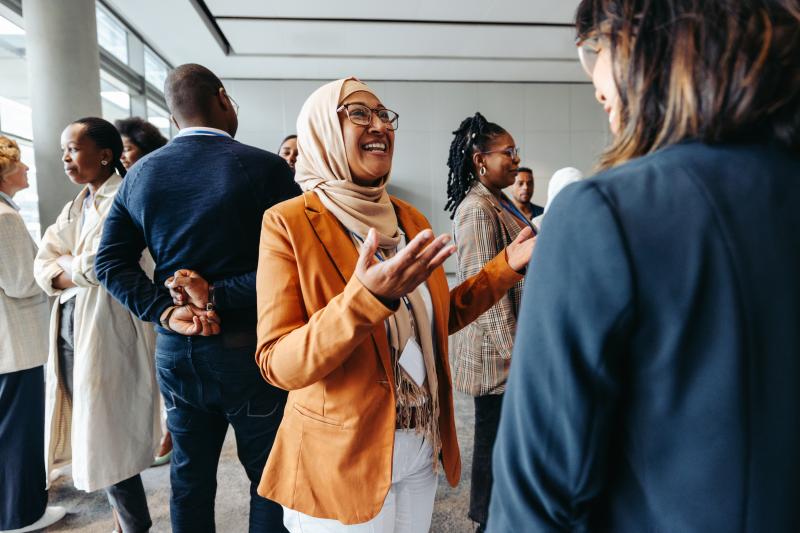 Maternal health professionals gather at a networking event.