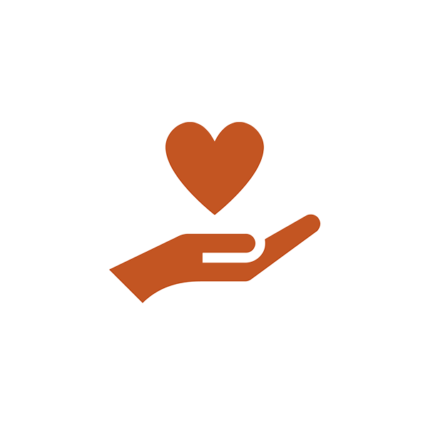 An open hand holding a heart symbolizing Subcommittee 1.